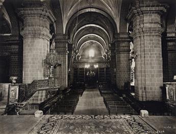 MARTÍN CHAMBI (1891-1973) Group of 9 medium-format photographs depicting Cuzco architecture, church interiors, decorative details, and